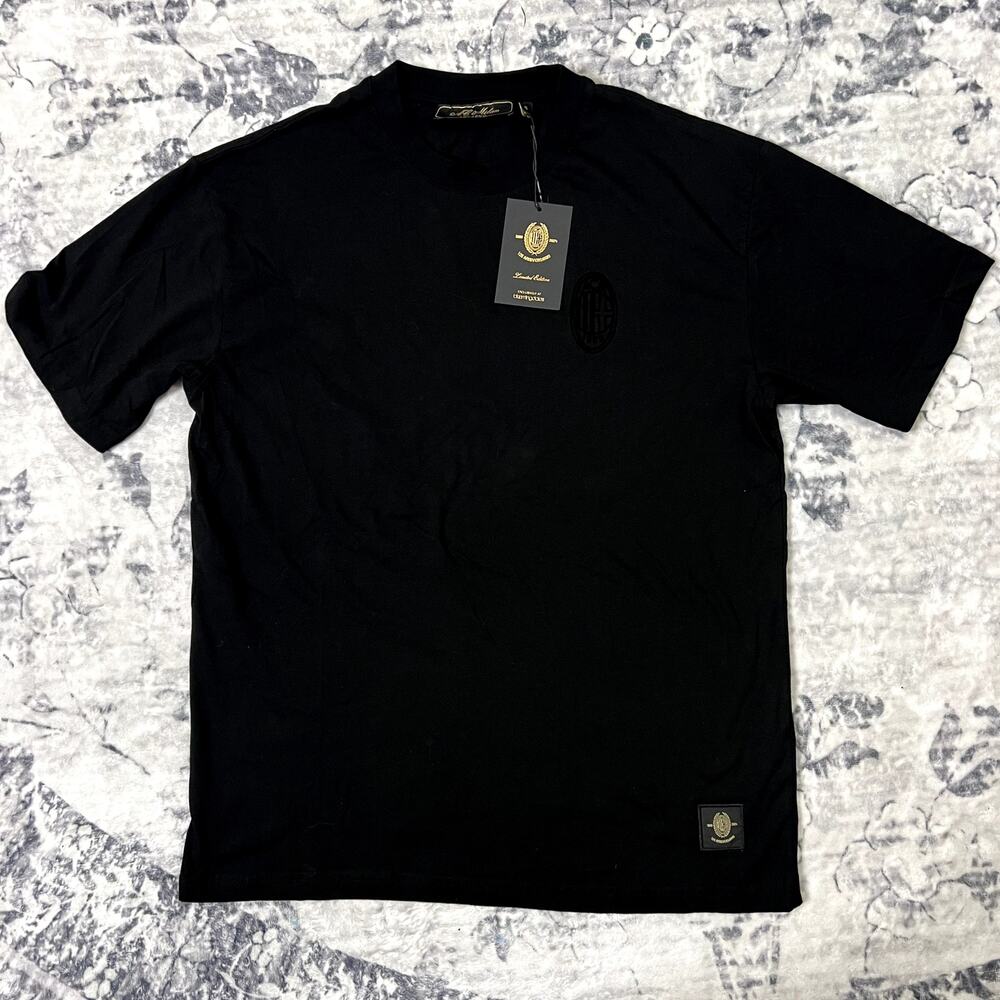 A.C. Milan 1899 Black Short Sleeve T-shirt Sz XL